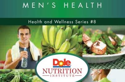 Visual of a man drinking water and healthy foods