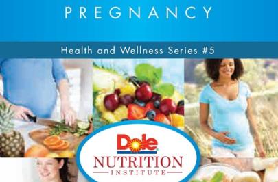 Visual of a pregnant woman and some healthy food items